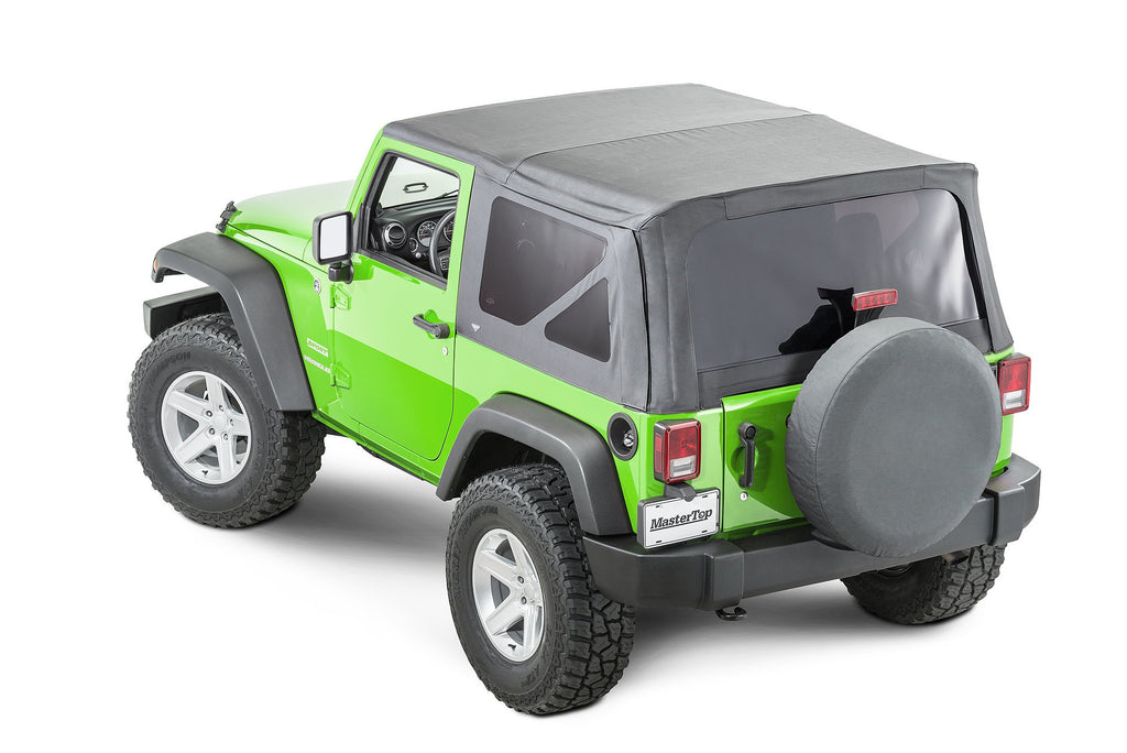 Jeep JK Replacement Top No Doorskins Tinted Glass For 07-12 Jeep Wrangler JK 2 Door Black Diamond MasterTop