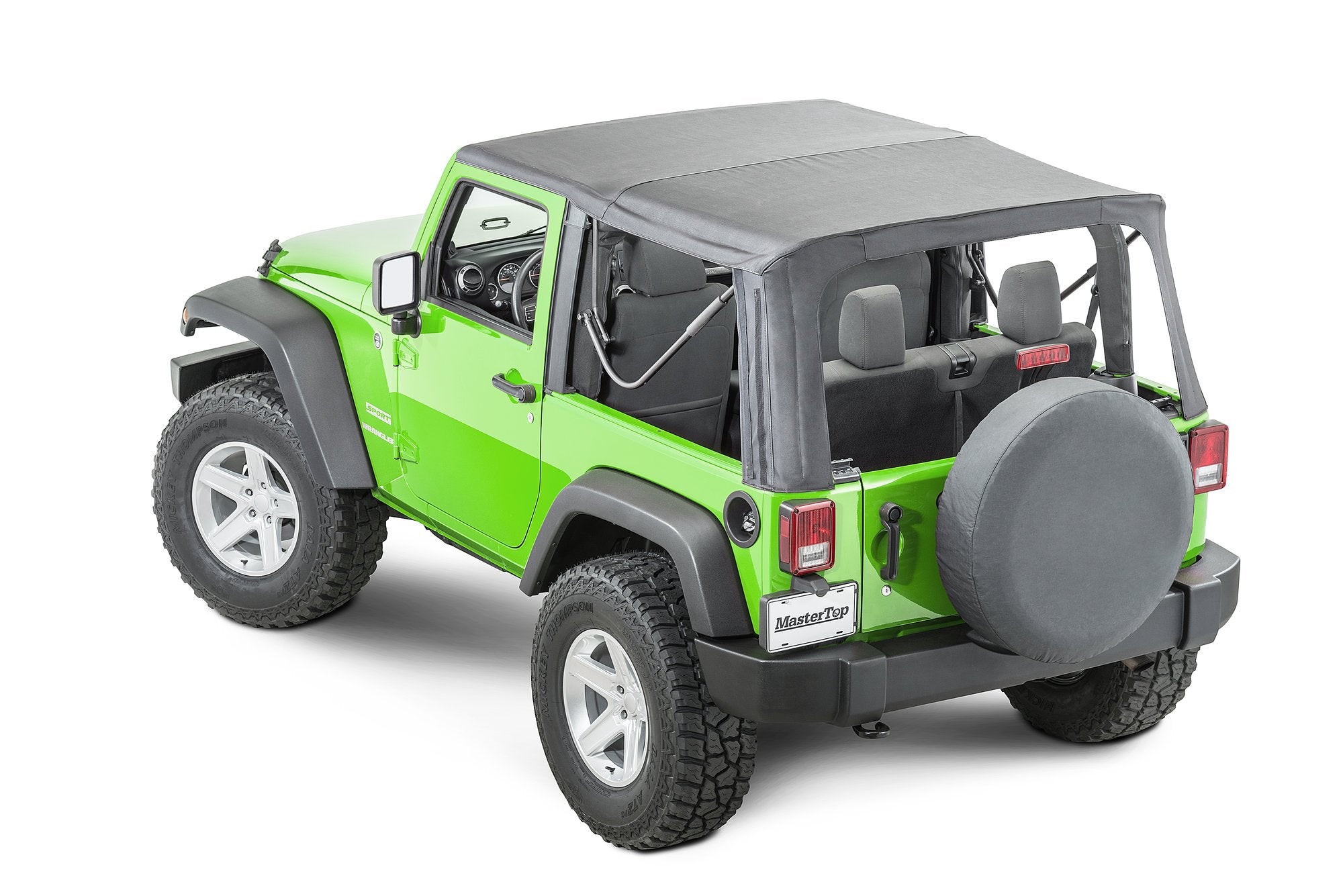 Jeep JK Replacement Top No Doorskins Tinted Glass For 13-18 Jeep Wrangler JK 2 Door Black Diamond MasterTop