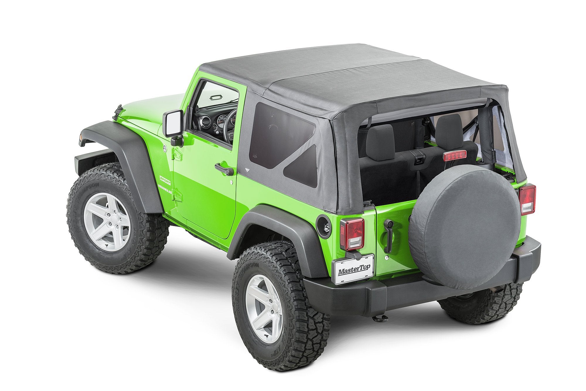 Jeep JK Replacement Top No Doorskins Tinted Glass For 13-18 Jeep Wrangler JK 2 Door Black Diamond MasterTop