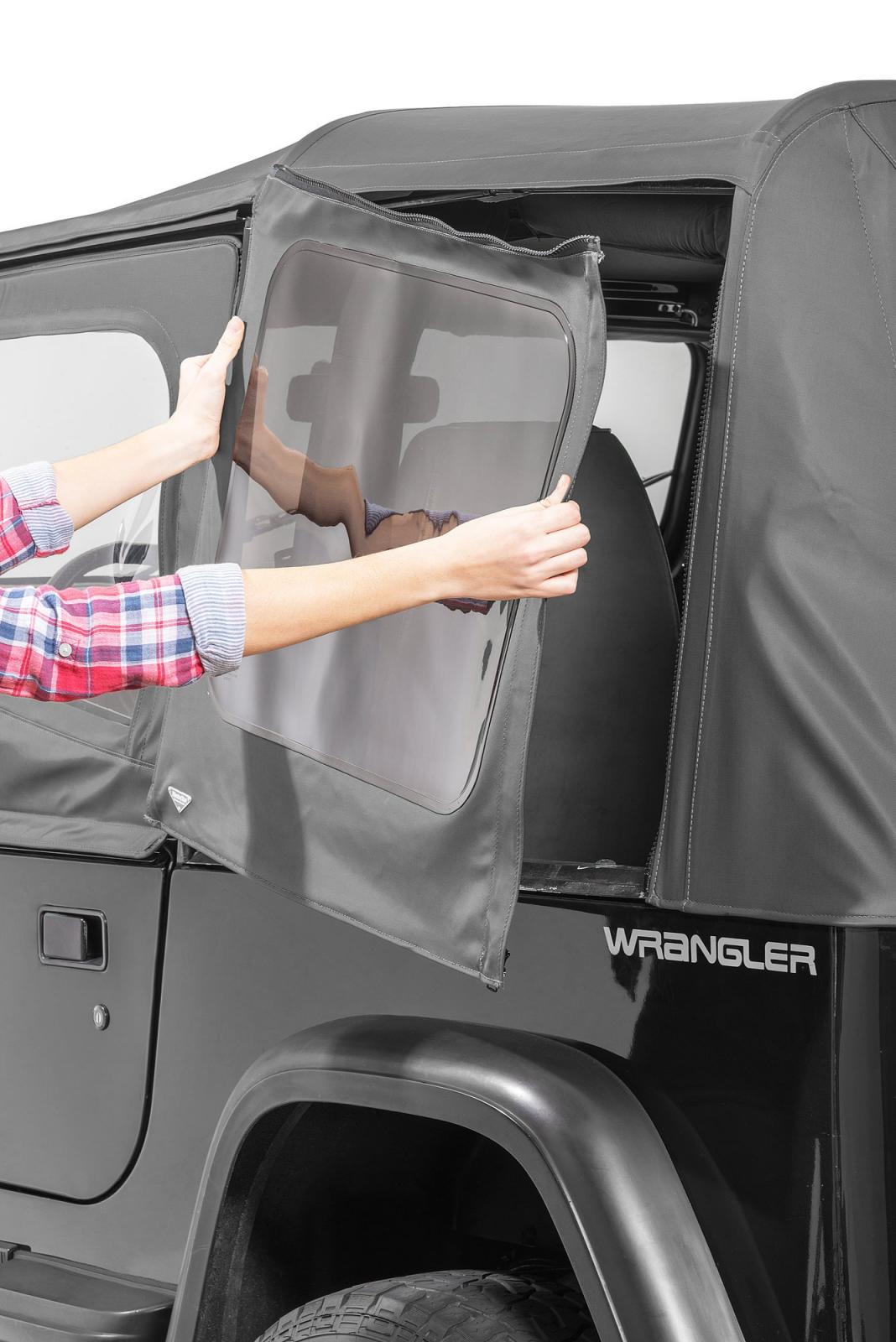 Jeep YJ Replacement Top With Door Skins Clear Glass For 88-95 Jeep Wrangler YJ Black Diamond MasterTop