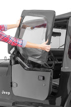 Jeep YJ Replacement Top With Door Skins Clear Glass For 88-95 Jeep Wrangler YJ Black Diamond MasterTop