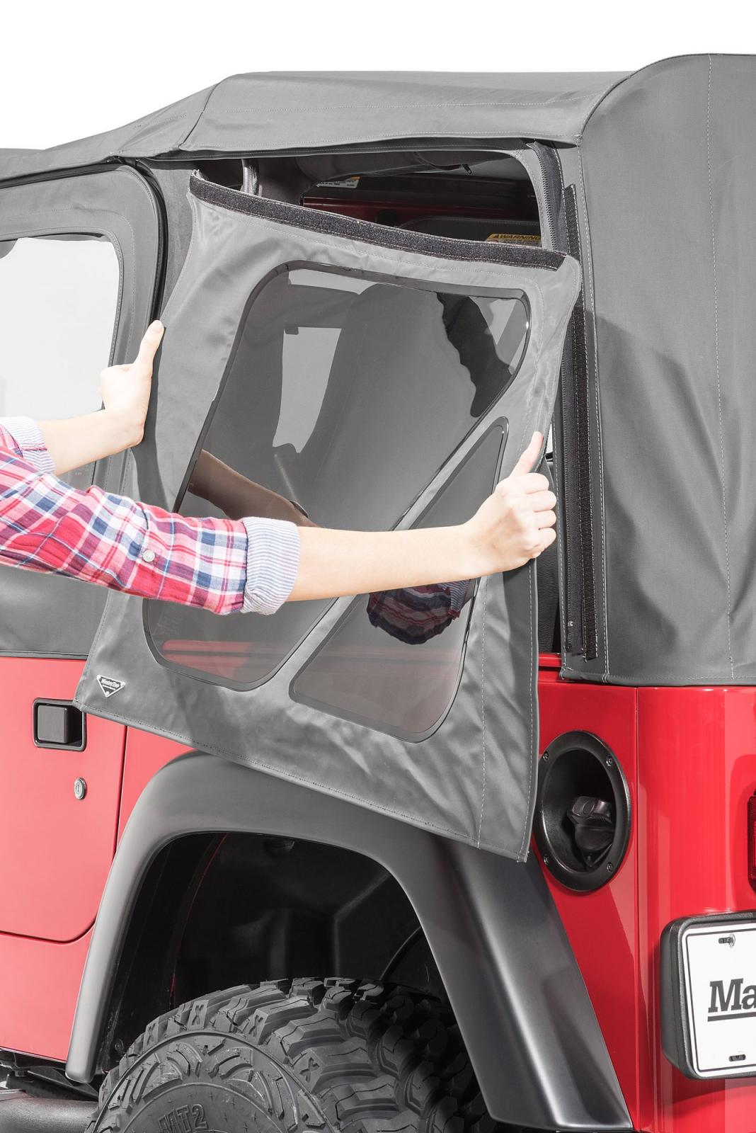 Jeep TJ Replacement Top With Door Skins Clear Glass For 97-06 Jeep Wrangler TJ Black Diamond MasterTop
