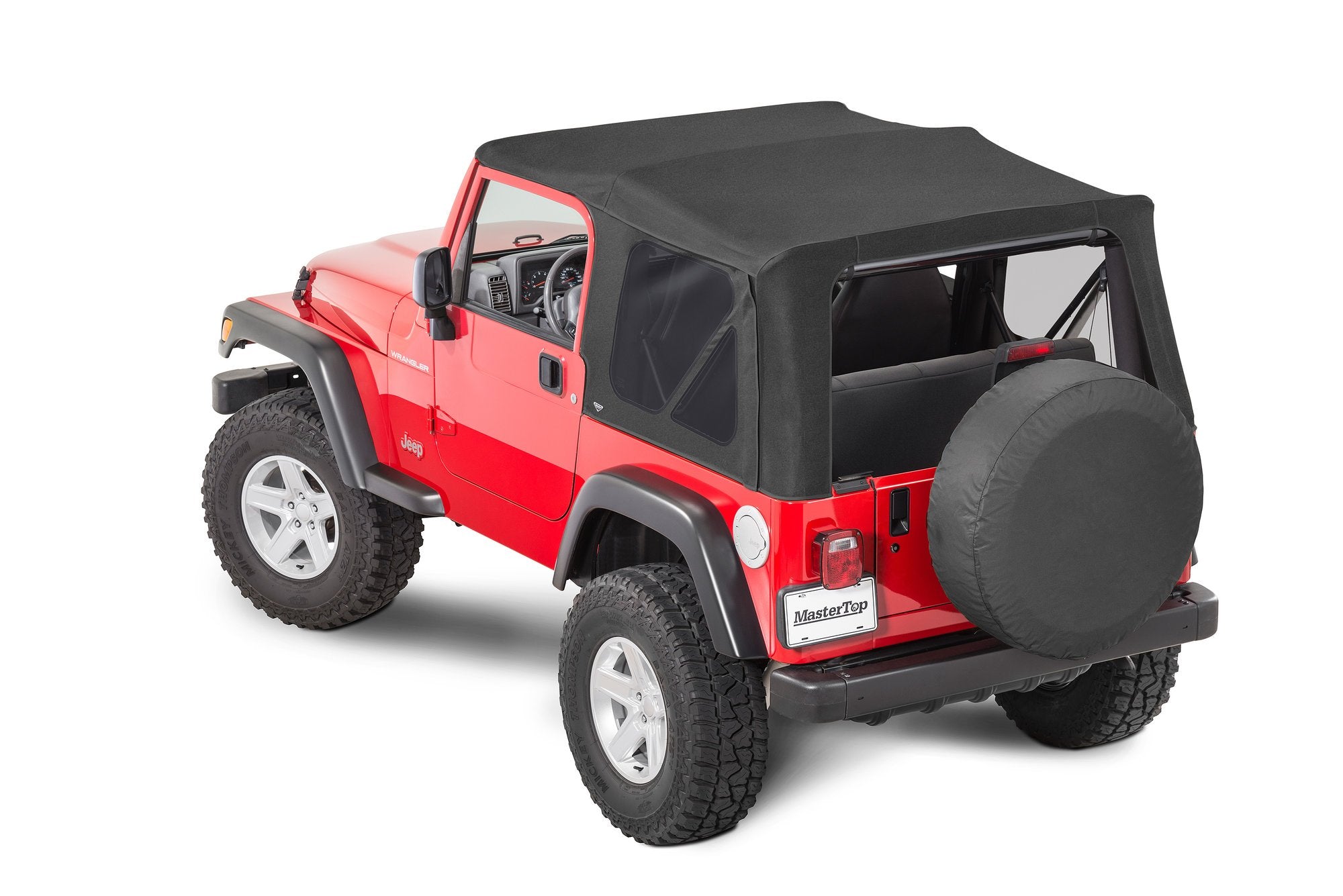  Jeep Replacement Top No Doorskins Tinted Glass For 97-06 Wrangler TJ Black MasterTwill MasterTop