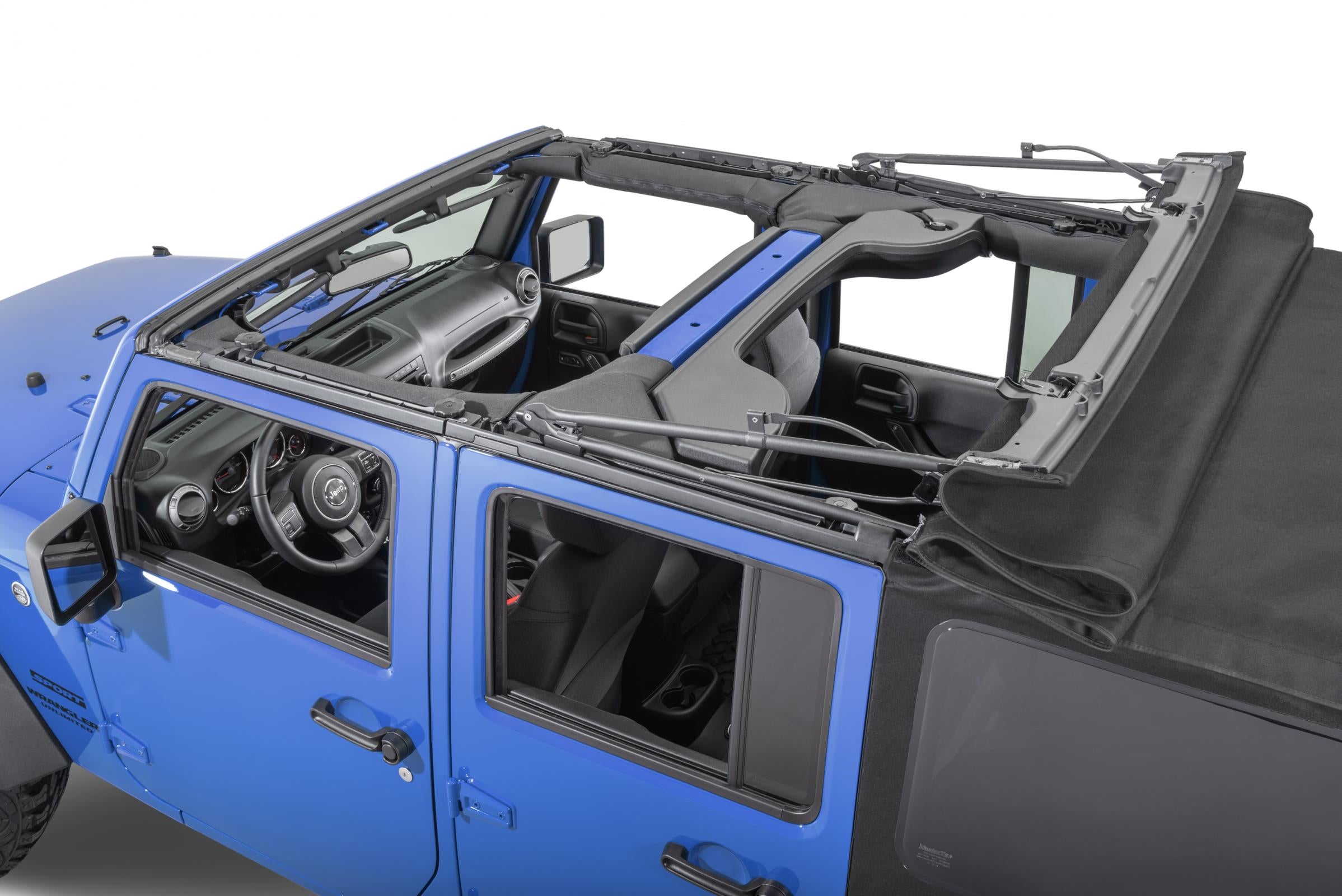 Jeep JK Replacement Top Tinted Glass 07-09 Wrangler JK 4 Door Black MasterTwill MasterTop