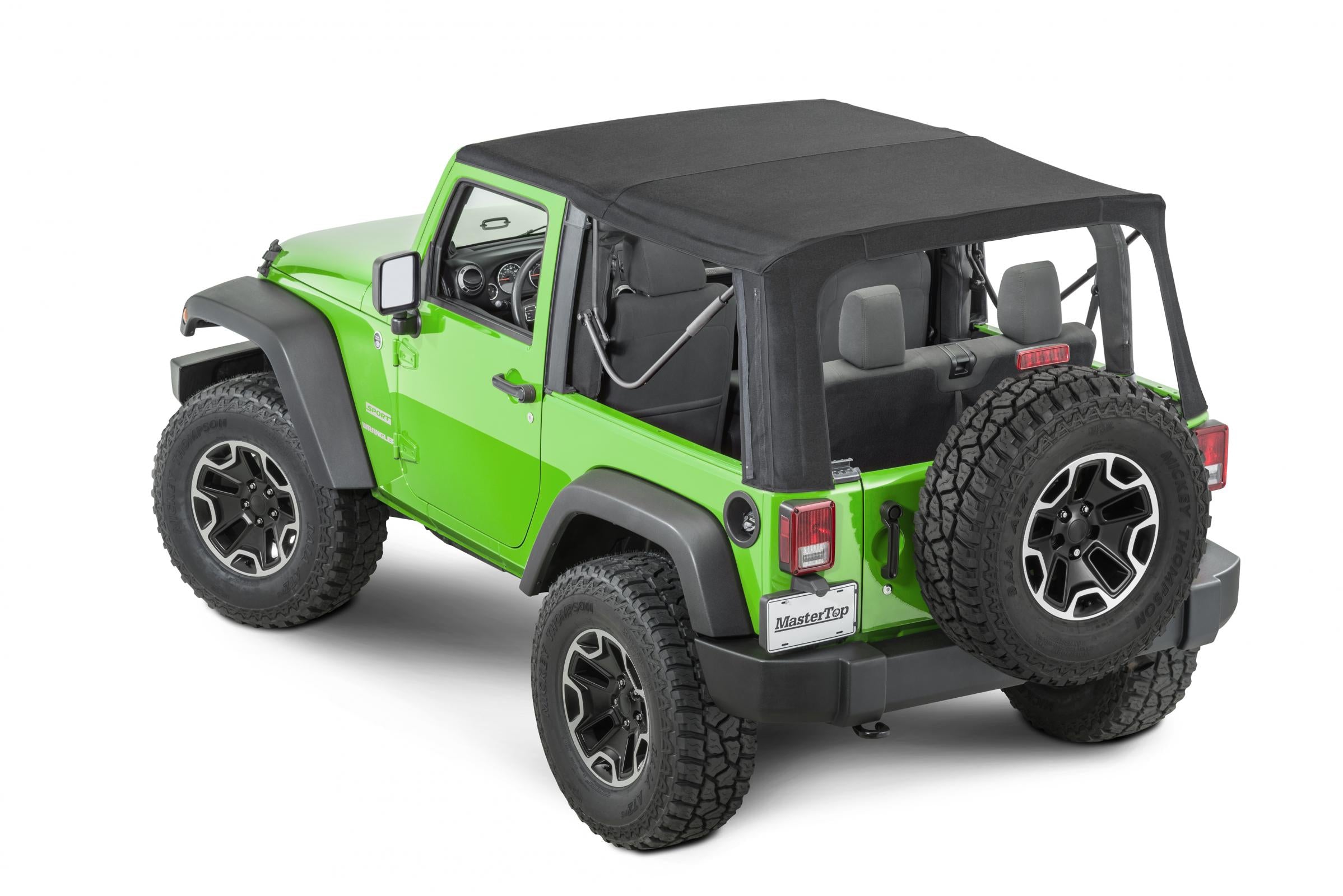 Jeep JK Replacement Top Tinted Glass 13-18 Wrangler JK 2 Door Black MasterTwill MasterTop