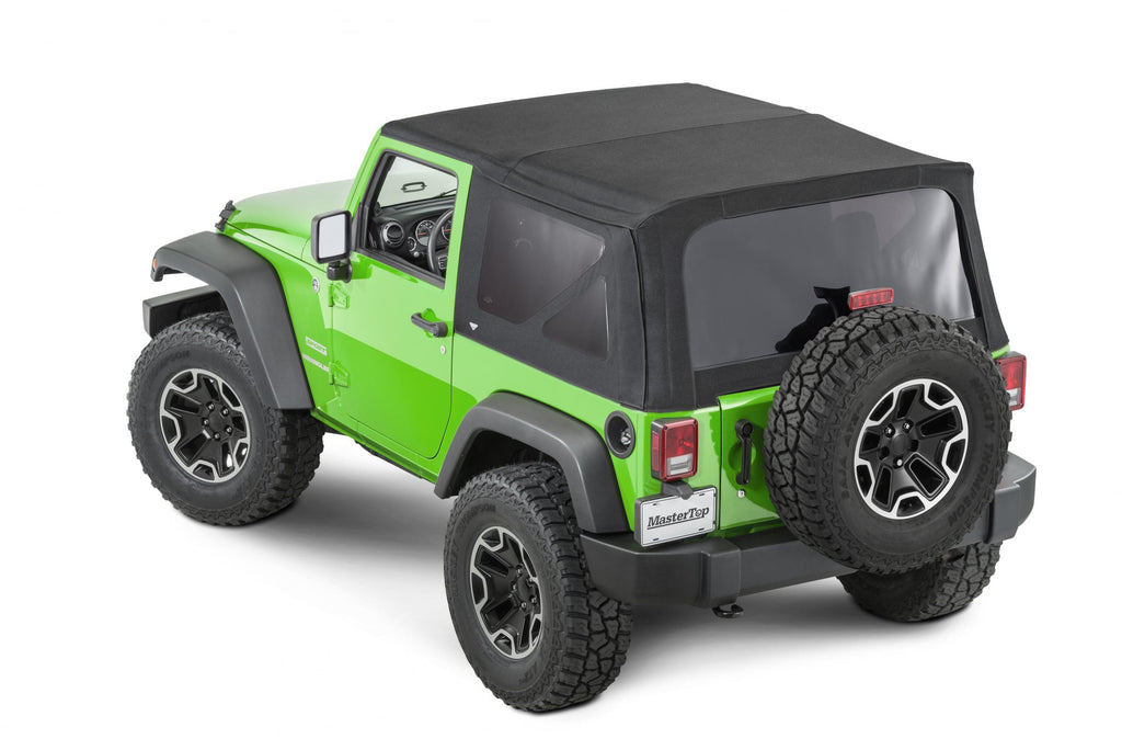 Jeep JK Replacement Top Tinted Glass 10-18 Wrangler JK 4 Door Black MasterTwill MasterTop
