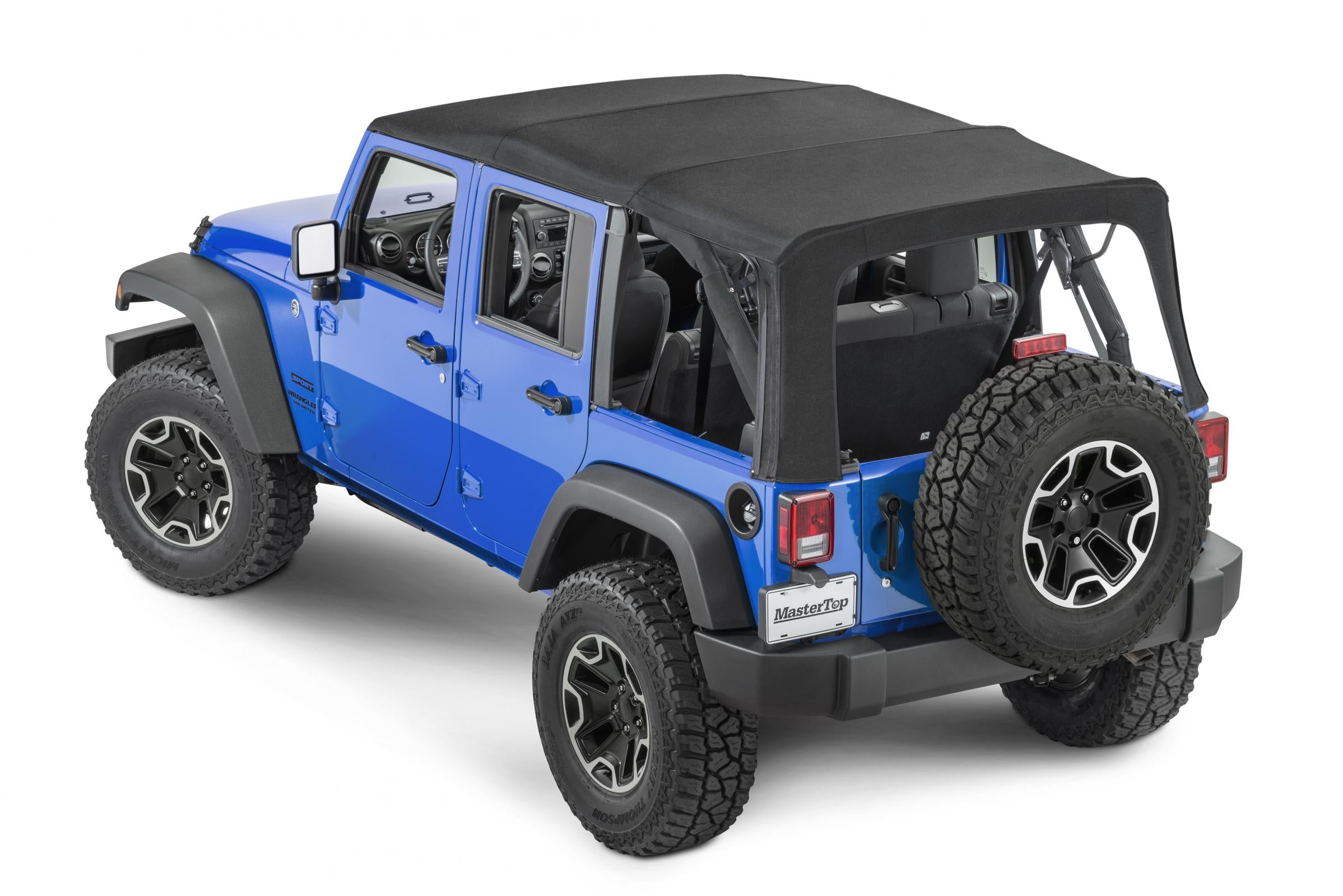 Jeep JK Replacement Top Tinted Glass 10-18 Wrangler JK 4 Door Black MasterTwill MasterTop
