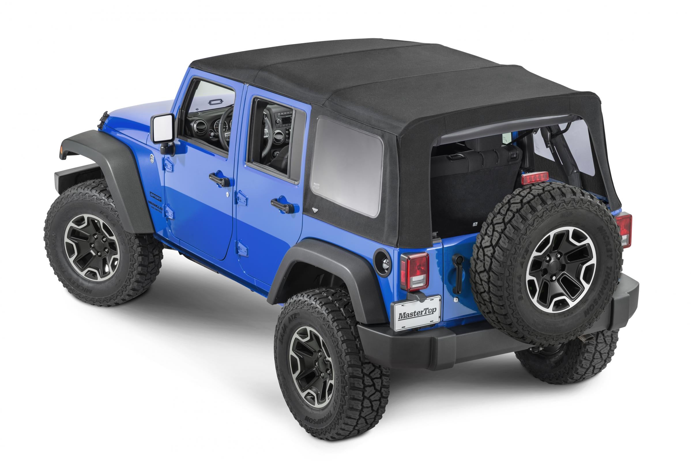 Jeep JK Replacement Top Tinted Glass 10-18 Wrangler JK 4 Door Black MasterTwill MasterTop