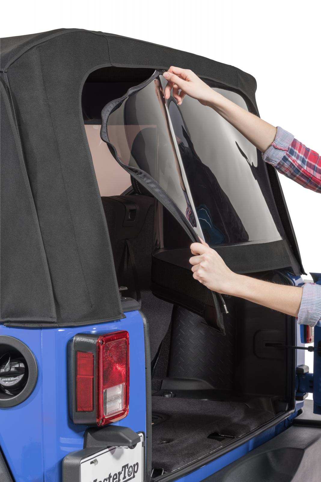 Jeep JK Replacement Top Tinted Glass 10-18 Wrangler JK 4 Door Black MasterTwill MasterTop
