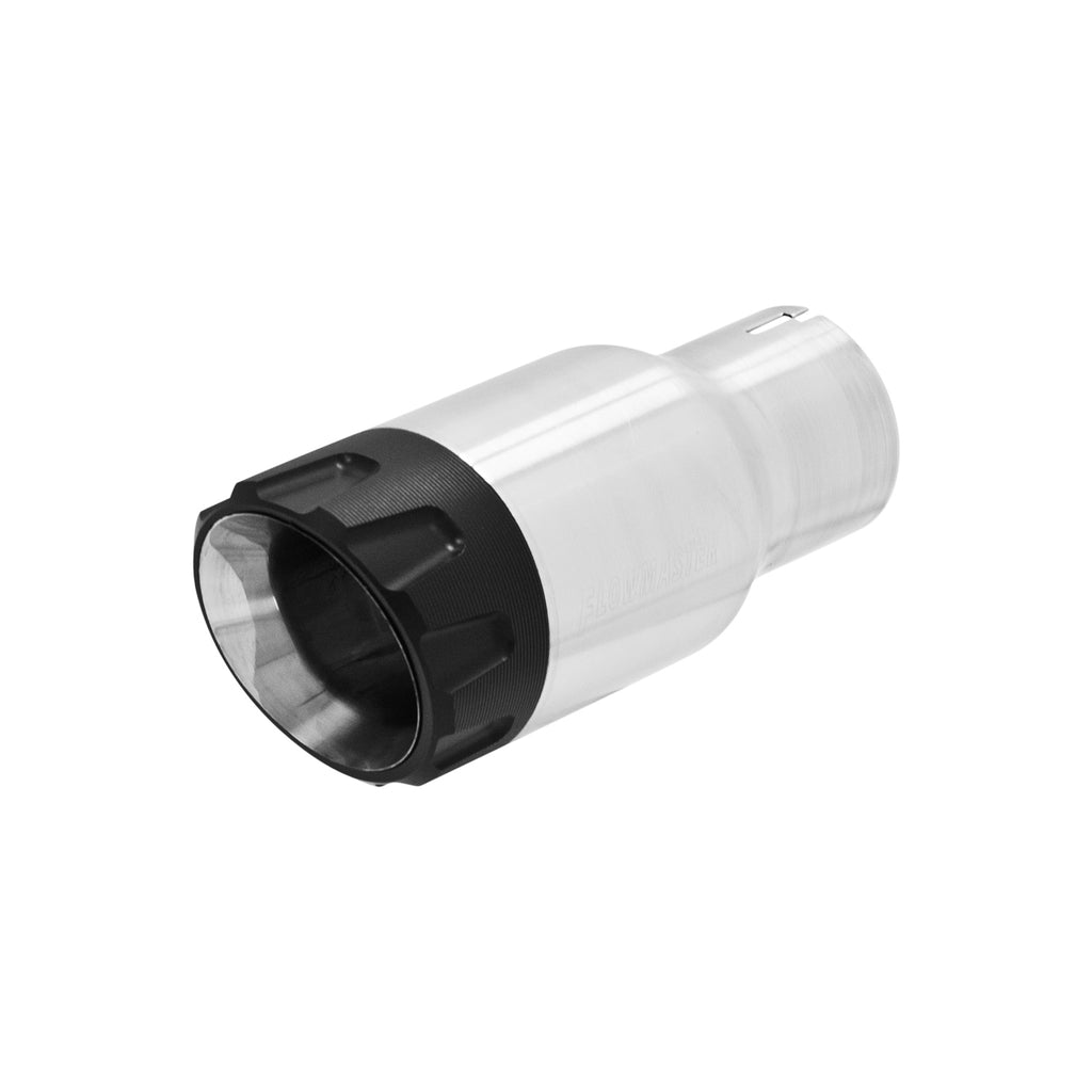 Exhaust Tip Exhaust Tip 3.50 Inch Angled Brushed Ss/Black Alum Fits 2.50 In Tubing-Clamp On Flowmaster
