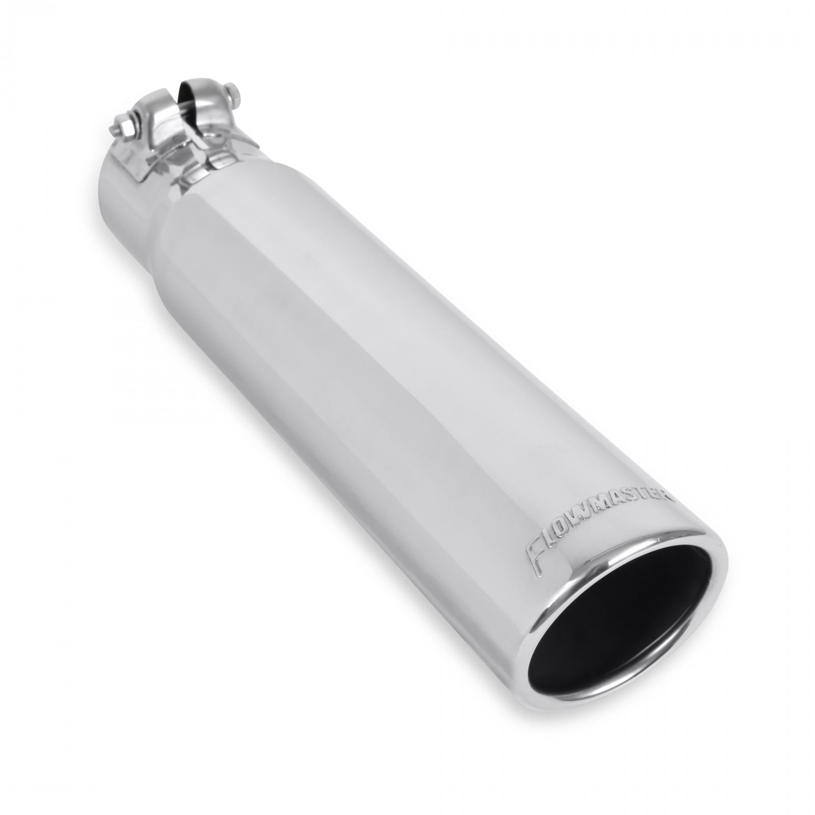 Exhaust Tip Exhaust Tip 3.00 Inch Rolled Angle Polished SS Fits 2.50 Inch Tubing Clamp On Flowmaster