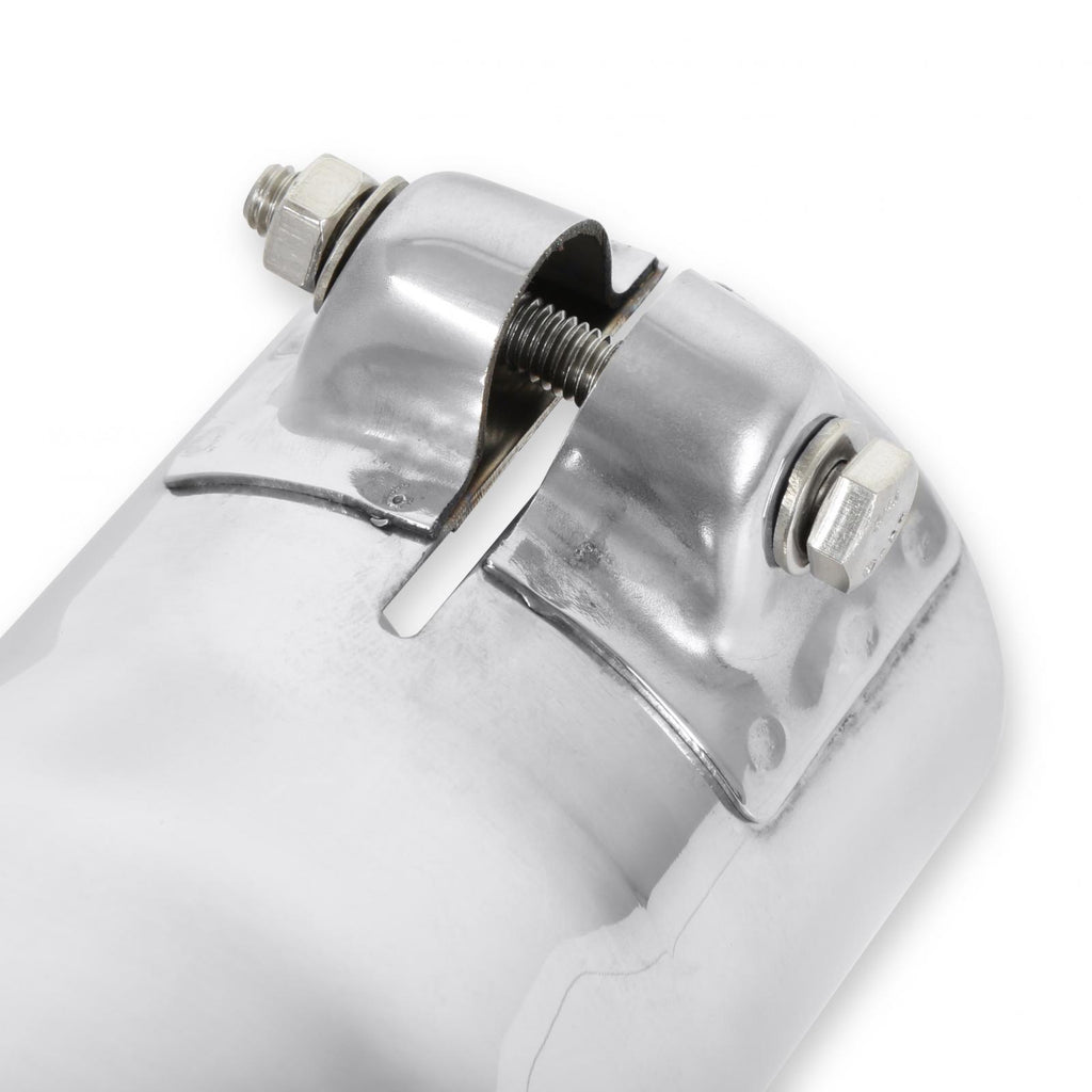 Exhaust Tip Exhaust Tip 3.00 Inch Rolled Angle Polished SS Fits 2.50 Inch Tubing Clamp On Flowmaster