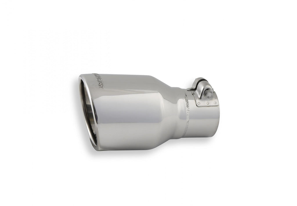 Exhaust Tip Exhaust Tip 4.00 Inch Rolled Angle Polished SS Fits 2.50 Inch Tubing Clamp On Flowmaster