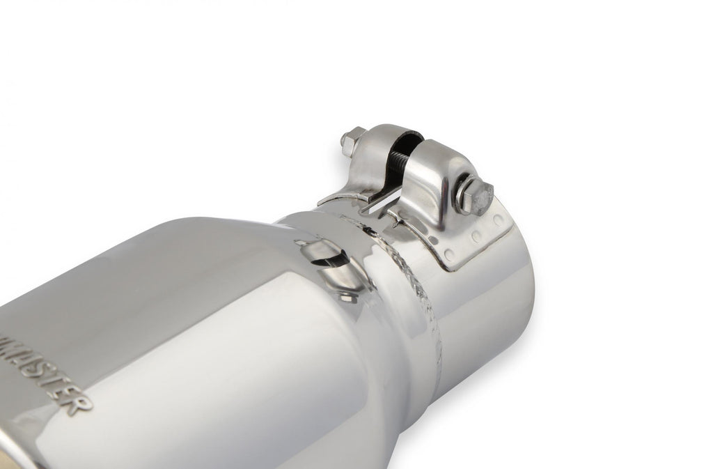 Exhaust Tip Exhaust Tip 4.00 Inch Rolled Angle Polished SS Fits 2.50 Inch Tubing Clamp On Flowmaster