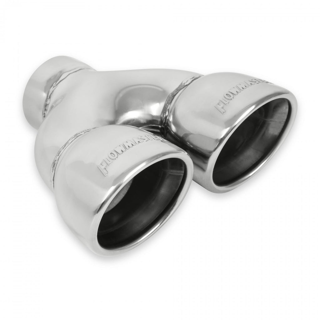 Exhaust Tip Exhaust Tip Dual 3.5 Inch Rolled Angle Polished SS Fits 2.50 Inch Tubing-Weld On Flowmaster