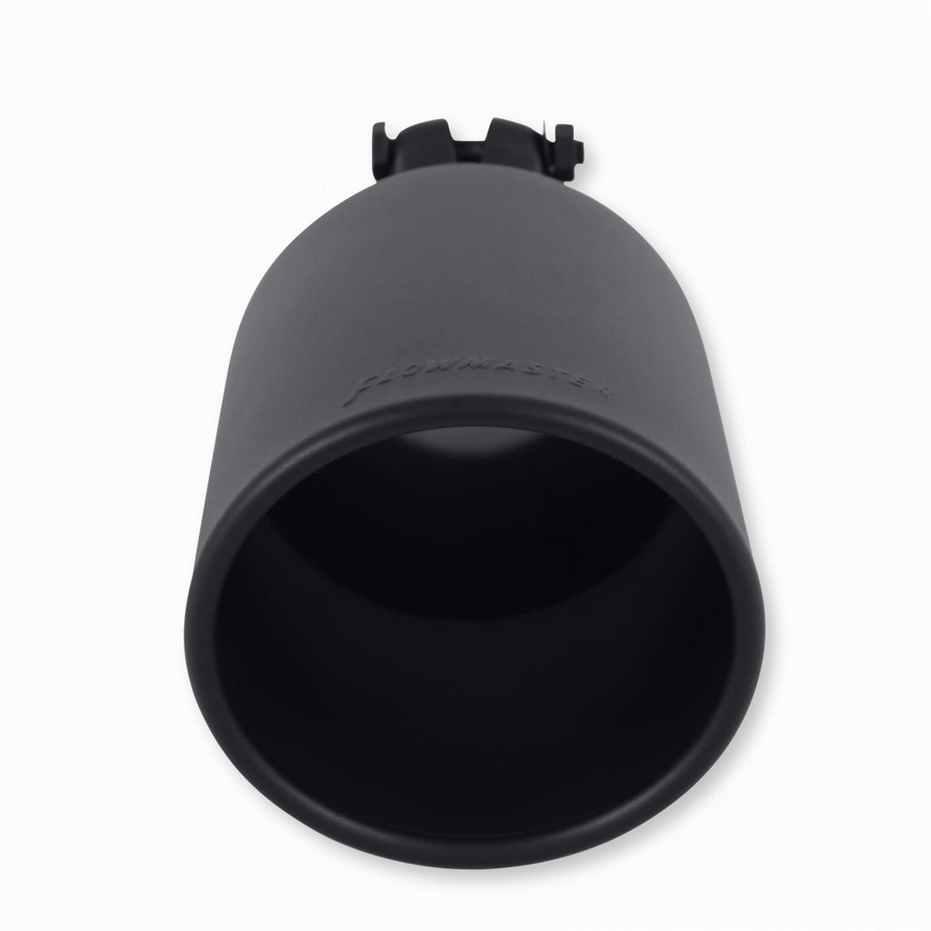 Exhaust Tip Exhaust Tip 4.5 Inch Black Angle Cut Fits 2.5 Inch Tubing, 11.00-In Long Clamp On Flowmaster