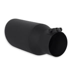 Exhaust Tip Exhaust Tip 5.0 Inch Black Angle Cut Fits 3.5 Inch Tubing, 12.00-In Long Clamp On Flowmaster
