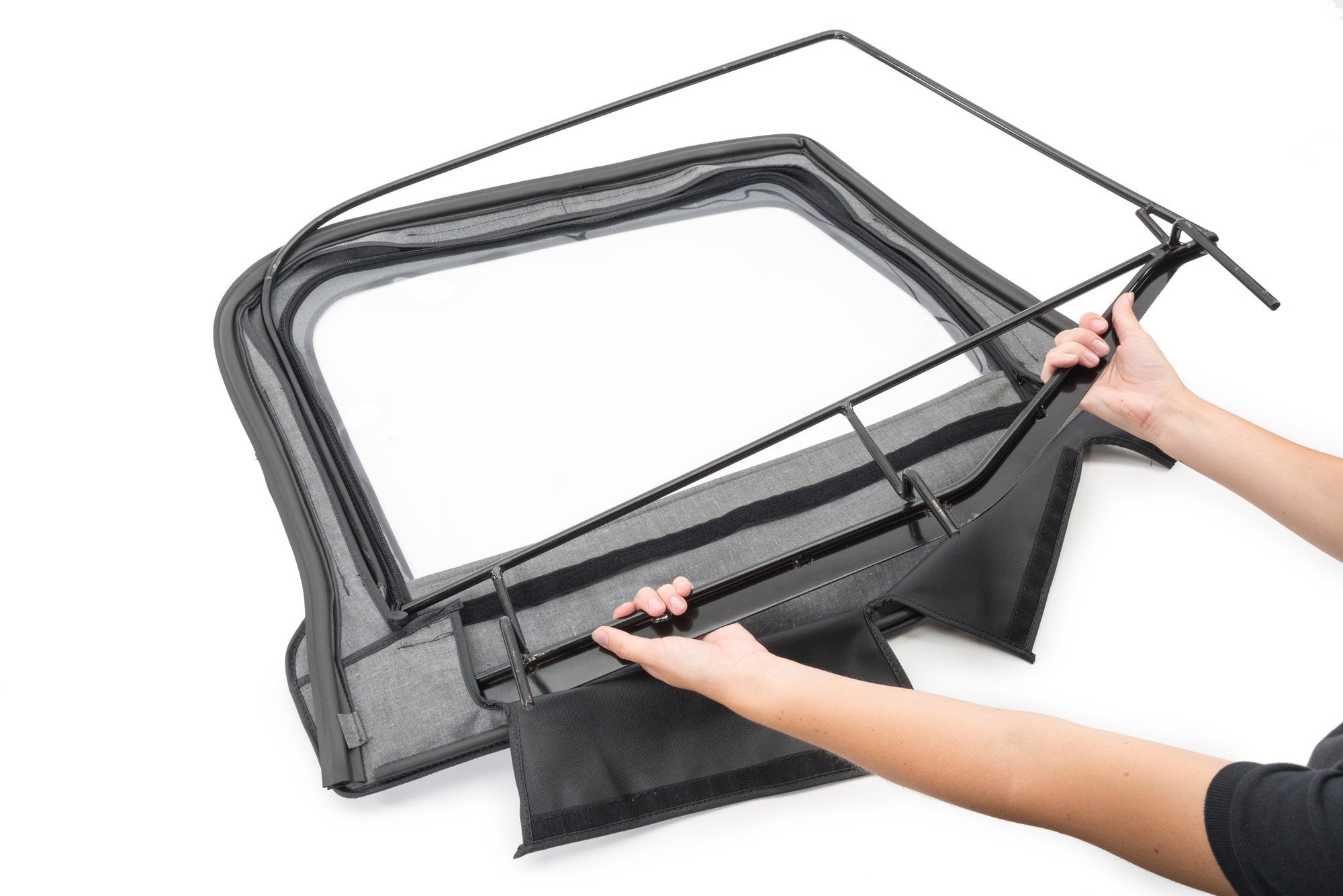 Jeep TJ Upper Steel Door Frames Pair For 97-06 WranglerTJ Black Powdercoat MasterTop