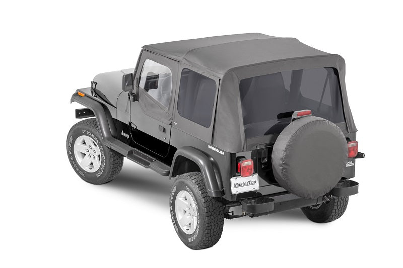 Jeep Full Hardware Top With Door Skins & Frames Tinted Glass For 88-95 Jeep Wrangler Black Diamond MasterTop