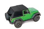 Fast Back Fabric Repl. Top No Doorskins Tinted Glass 07-18 2DR Jeep Wrangler Black Diamond MasterTop