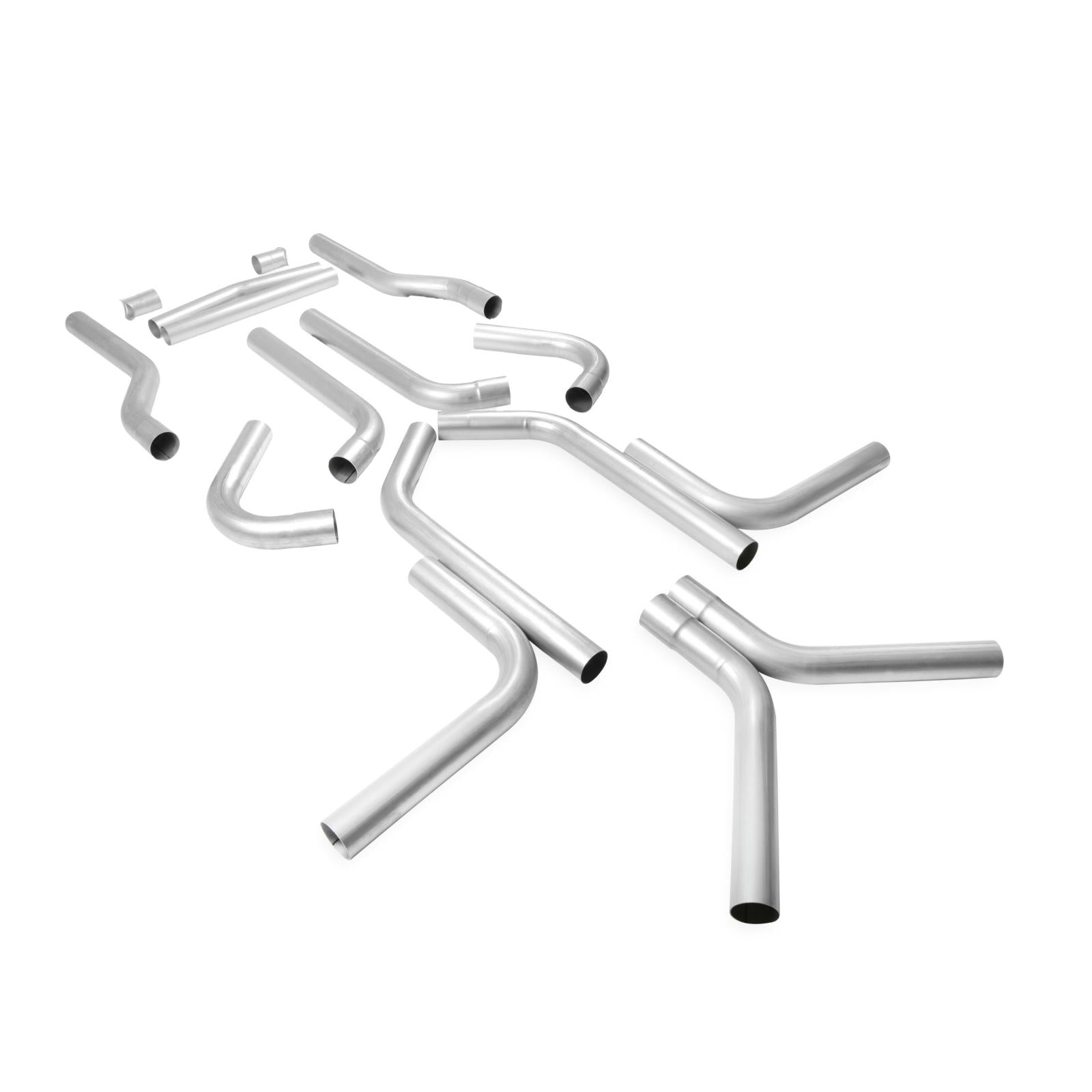 U-Fit Dual Exhaust Kit 16 Pc. Universal Dual Exhaust Tubing Kit 2.25-Inch Mandrel-Bent Aluminized Steel Tubing Flowmaster