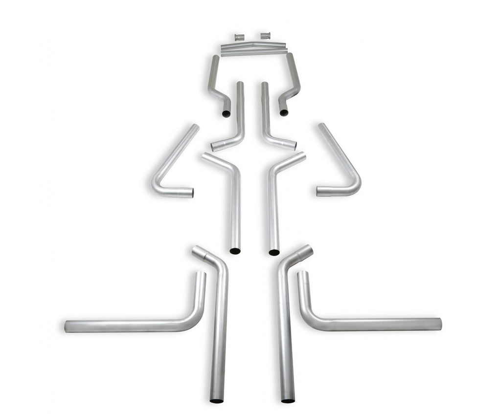 U-Fit Dual Exhaust Kit 16 Pc. Universal Dual Exhaust Tubing Kit 2.50-Inch Mandrel-Bent Aluminized Steel Tubing Flowmaster