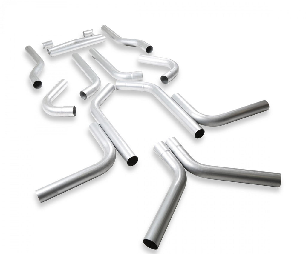 U-Fit Dual Exhaust Kit 16 Pc. Universal Dual Exhaust Tubing Kit 3.00-Inch Mandrel-Bent Aluminized Steel Tubing Flowmaster