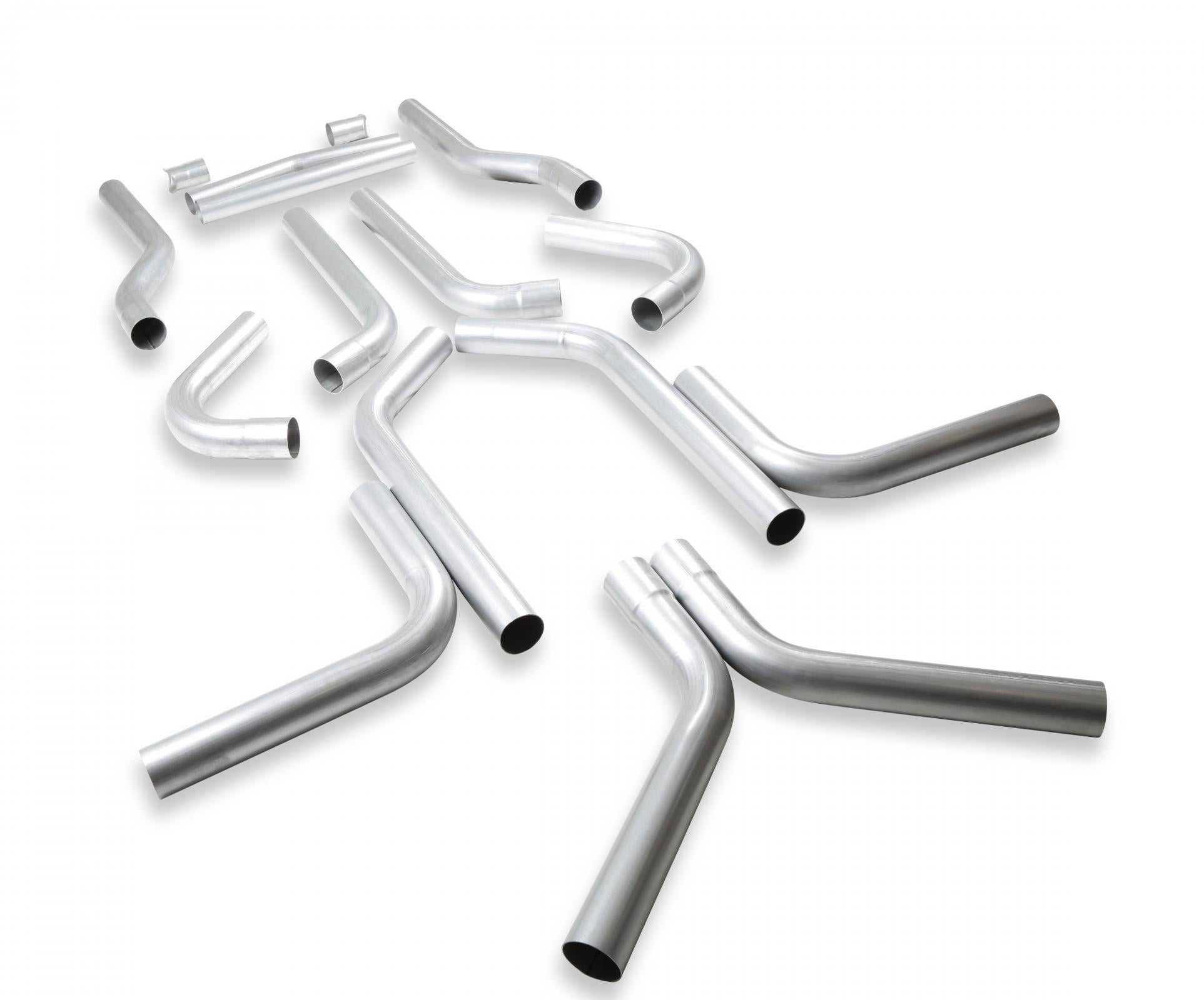 U-Fit Dual Exhaust Kit 16 Pc. Universal Dual Exhaust Tubing Kit 3.00-Inch Mandrel-Bent Aluminized Steel Tubing Flowmaster