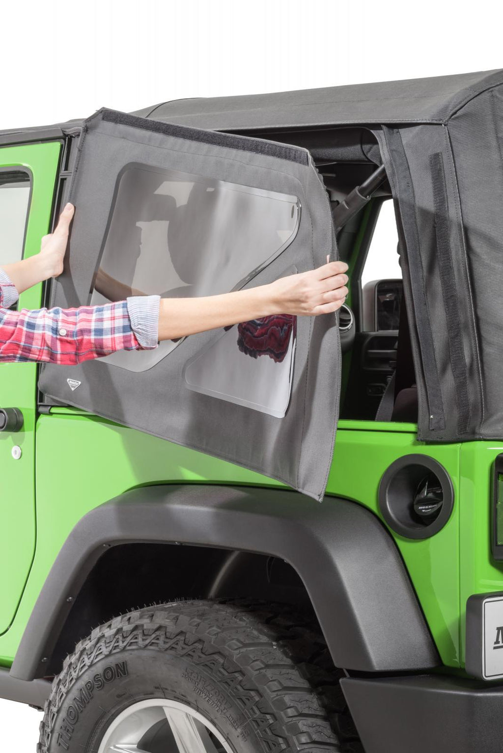 Jeep JK Replacement Window For 11-18 Wrangler JK 2 Door Mopar Factory Top Only 2 Qtr Windows 1 Rear Window Tinted Glass Diamond Vinyl MasterTop
