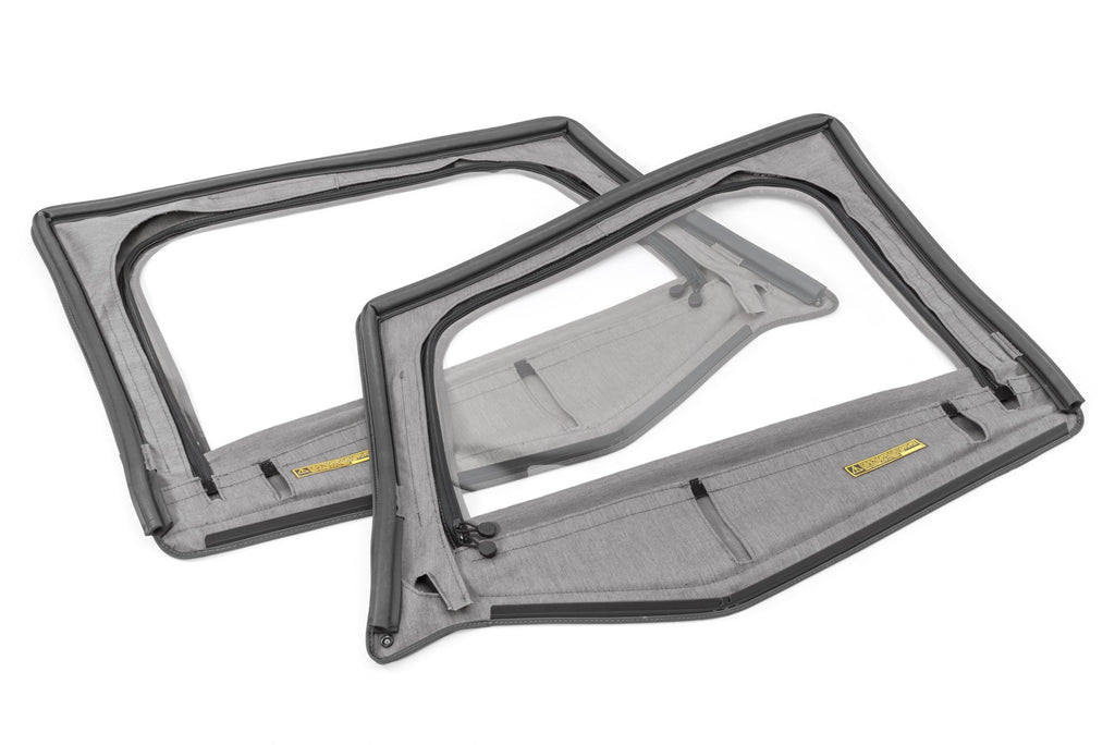 Jeep Fabric Replacement Upper Door Skins & Frame For 88-95 Wrangler YJ Black Diamond Pair MasterTop