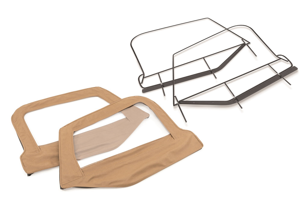 Jeep Fabric Replacement Upper Door Skins & Frame For 97-06 Wrangler TJ Spice Diamond Pair MasterTop