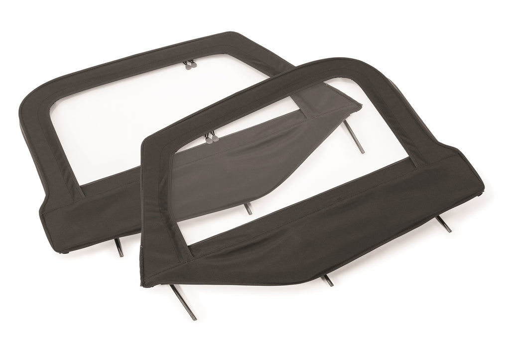 Jeep Fabric Replacement Upper Door Skins & Frame For 97-06 Wrangler TJ Black Master Twill Pair MasterTop