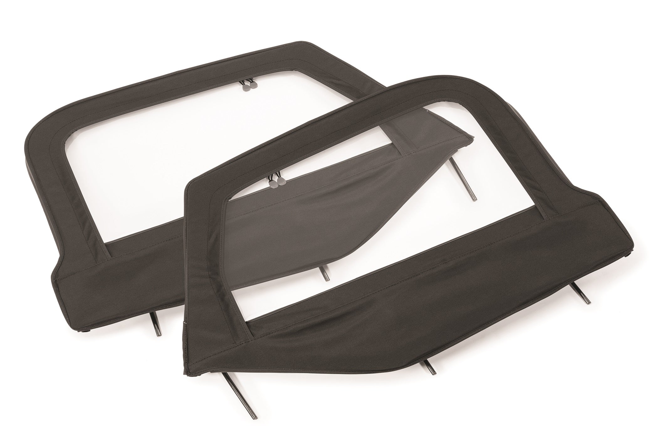 Jeep Fabric Replacement Upper Door Skins & Frame For 97-06 Wrangler TJ Black Master Twill Pair MasterTop