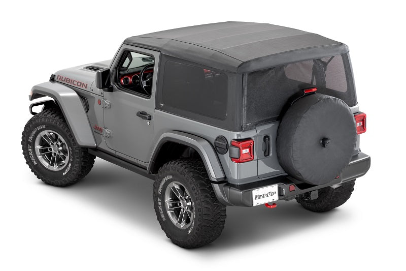 Mesh Trail Screens 2018-2024  2 Dr JL Wrangler with Factory Soft Top 3 piece Kit Black Mesh MasterTop