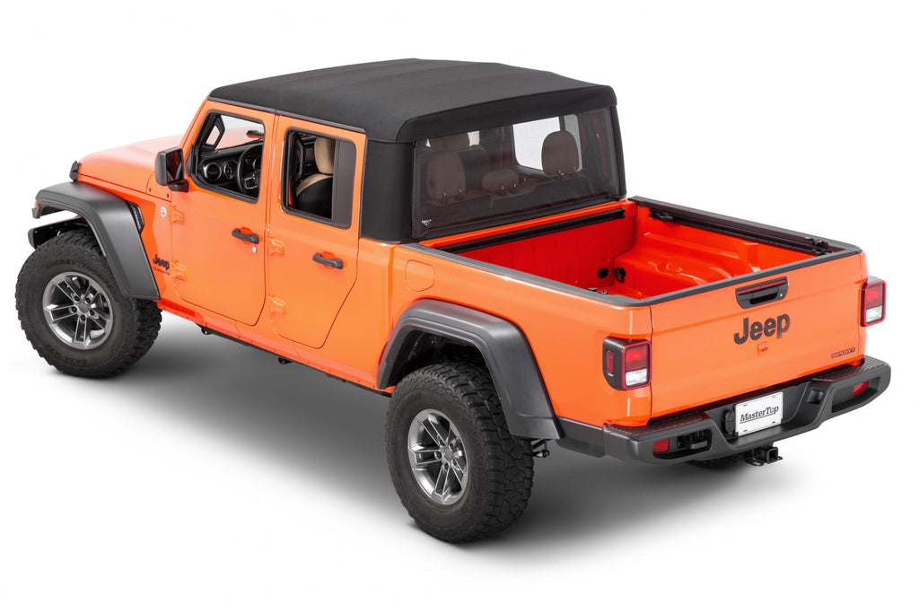 Mesh Trail Screen Rear Window 2020-2024  JT Gladiator with Factory Soft Top 1 Piece Kit Black Mesh MasterTop