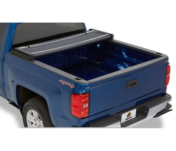 Soft Tri-Fold Tonneau Cover EZ-Fold For Nissan 2005-2024 Frontier 5.0 Foot Black Tailgate Spoiler Not Included Bestop