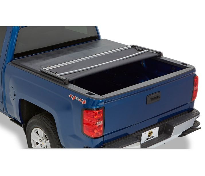 Soft Tri-Fold Tonneau Cover EZ-Fold For Nissan 2005-2024 Frontier 5.0 Foot Black Tailgate Spoiler Not Included Bestop
