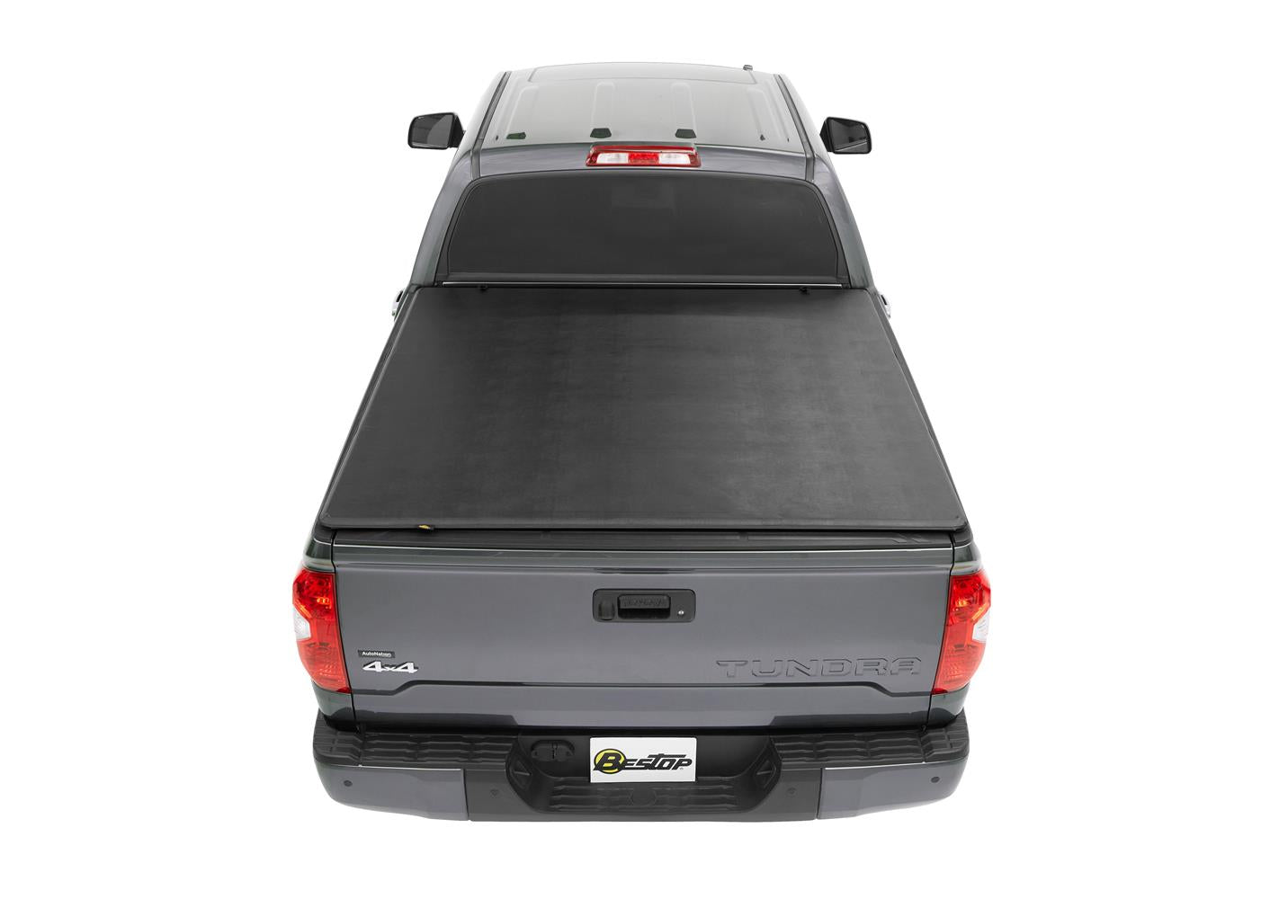 Soft Tri-Fold Tonneau Cover EZ-Fold For Toyota 2007-2024 Tundra 5.5 Foot Black Tailgate Spoiler Not Included Bestop