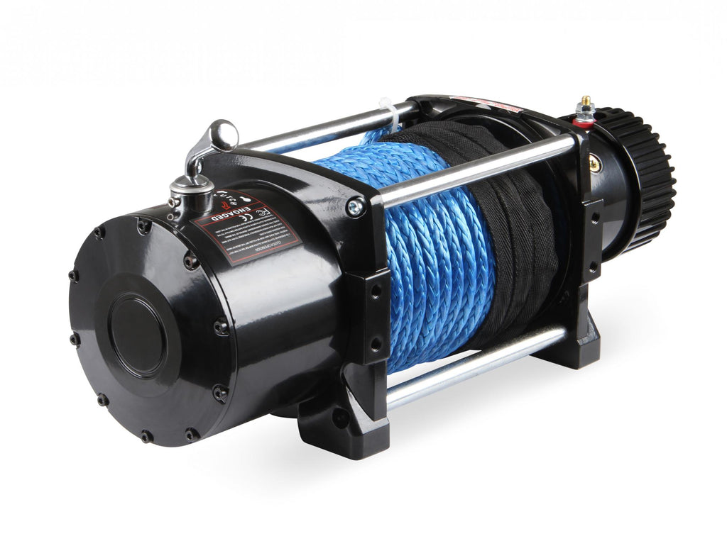 17,000 Lb 12 Volt Electric Winch with Synthetic Rope and Aluminum Fairlead Anvil Off-Road