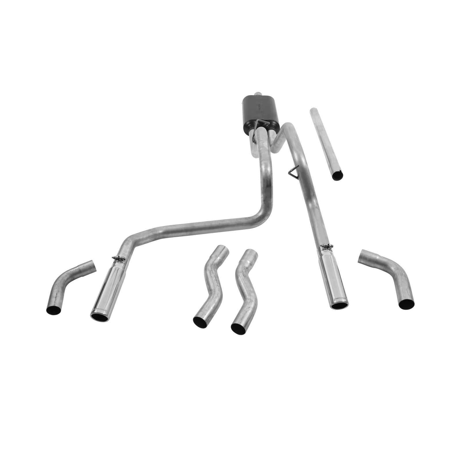 American Thunder Cat-Back Exhaust System 1994-2001 Dodge Ram 1500 Trucks With 3.9L, 5.2L, And 5.9L Engines 1994-2002 2500/3500 With 5.9L Engine Fits 2/4 Wheel Drive And All Wheelbases Aggressive To Moderate Sound Flowmaster