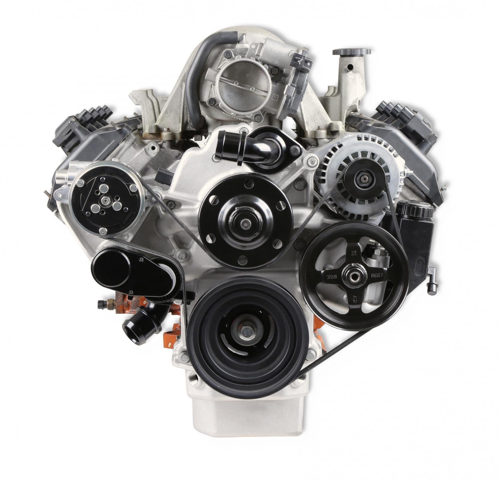 Mid-Mount Complete Accessory System Gen III Hemi Engine Non VVT Fits 2003-2008 5.7L & 2005-2010 6.1L Engines Natural Cast Finish Factory Style Damper Holley