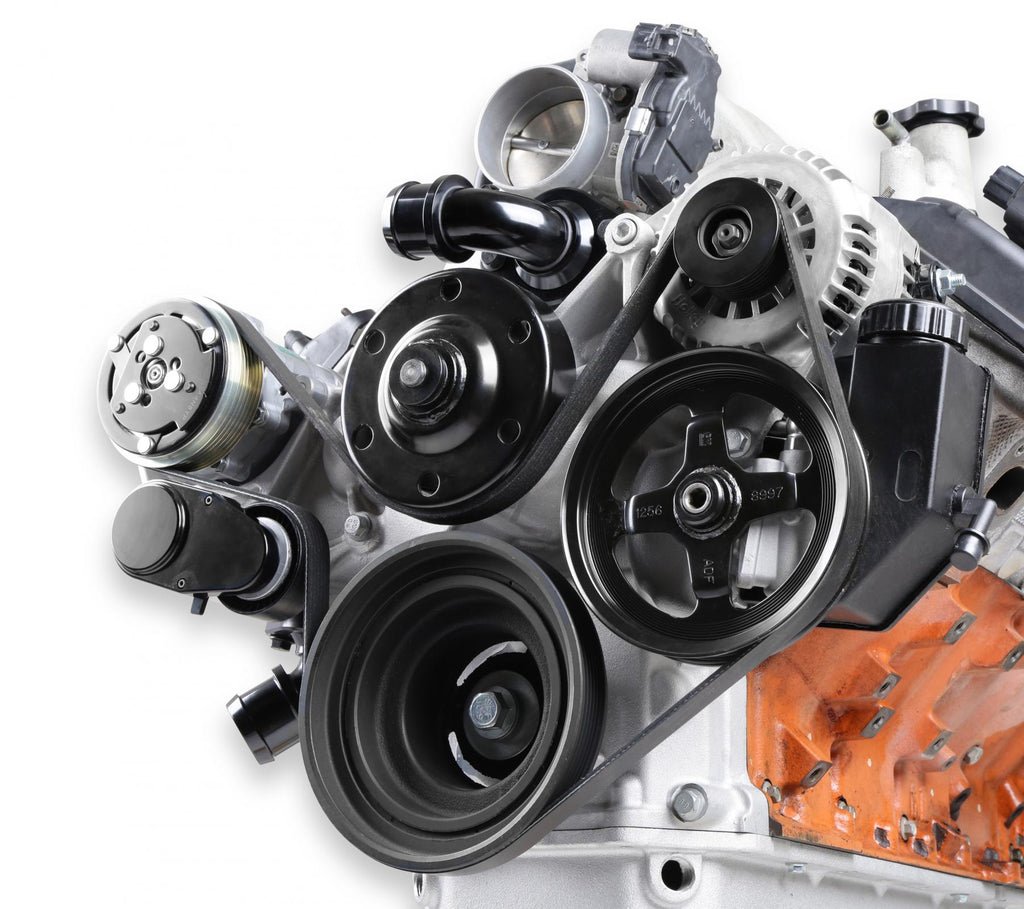 Mid-Mount Complete Accessory System Gen III Hemi Engine Non VVT Fits 2003-2008 5.7L & 2005-2010 6.1L Engines Natural Cast Finish Factory Style Damper Holley