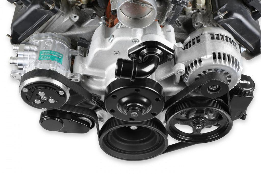 Mid-Mount Complete Accessory System Gen III Hemi Engine Non VVT Fits 2003-2008 5.7L & 2005-2010 6.1L Engines Natural Cast Finish Factory Style Damper Holley