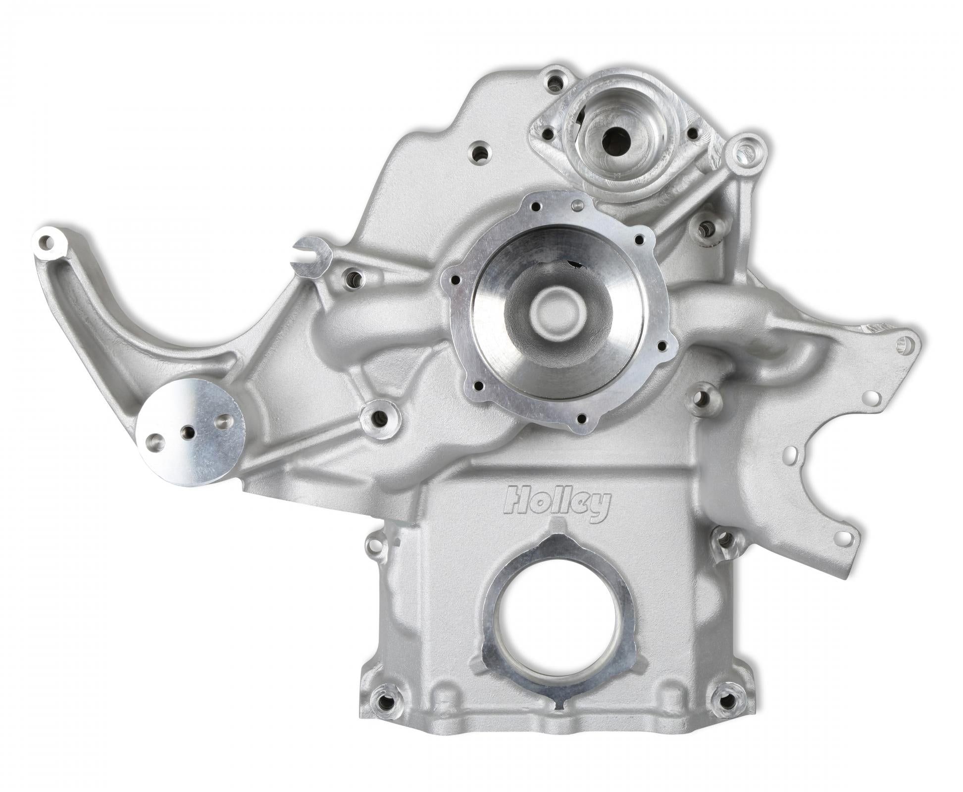 Premium Mid-Mount Complete Accessory System Gen III Hemi Engine Non VVT Fits 2003-2008 5.7L & 2005-2010 6.1L Engines Natural Cast Finish SFI Certified Damper with Billet Aluminum Pulley Holley
