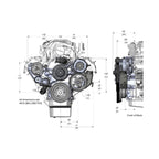 Premium Mid-Mount Complete Accessory System Gen III Hemi Engine Non VVT Fits 2003-2008 5.7L & 2005-2010 6.1L Engines Natural Cast Finish SFI Certified Damper with Billet Aluminum Pulley Holley