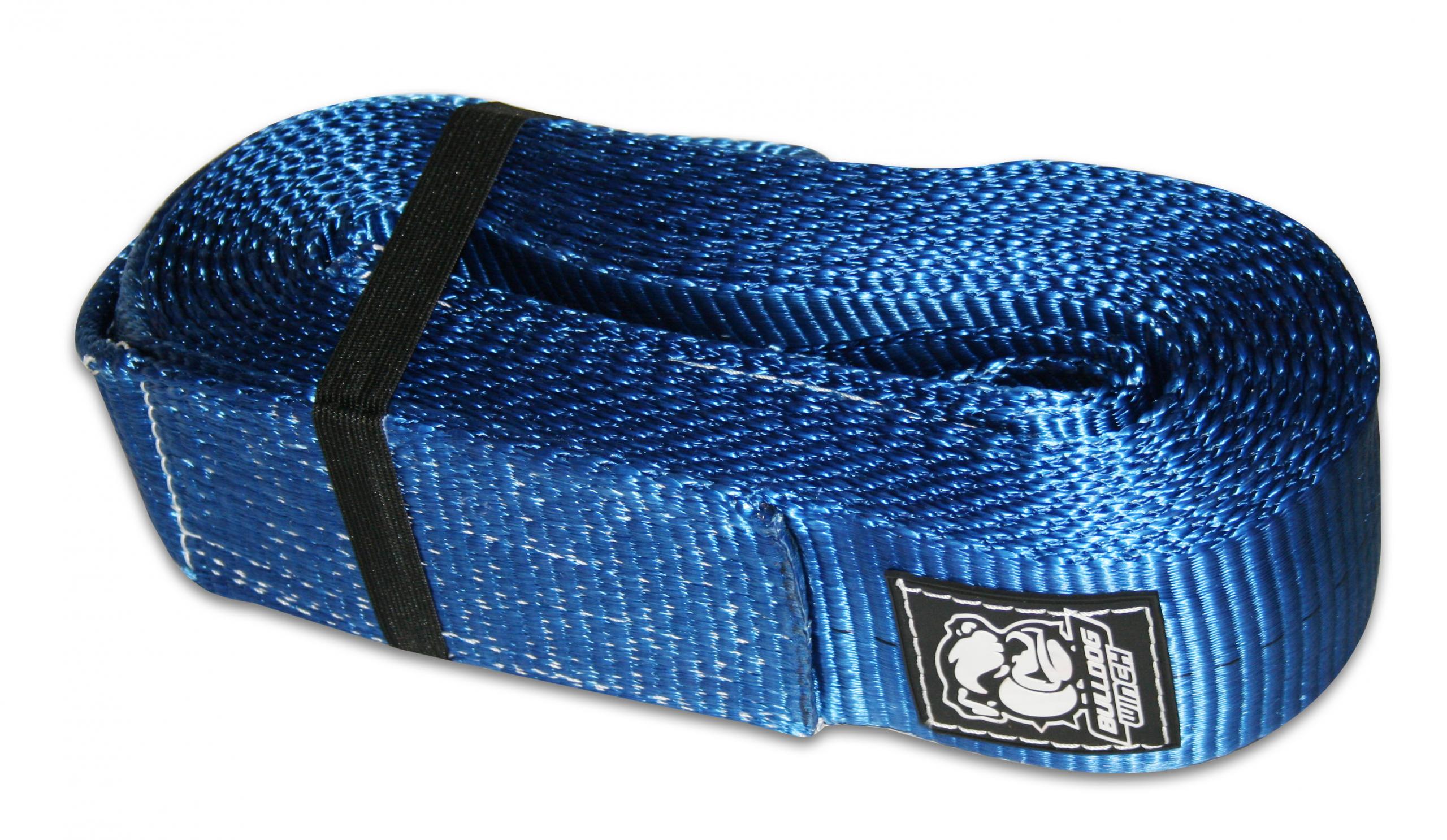 Recovery Strap 4 Inch x 30 Ft 40 000 LB BS Polyester Blue Bulldog Winch