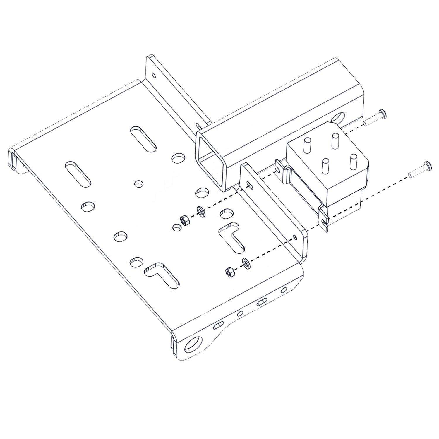 ATV/UTV Winch Receiver Mount 2 X 2 Inch Bulldog Winch