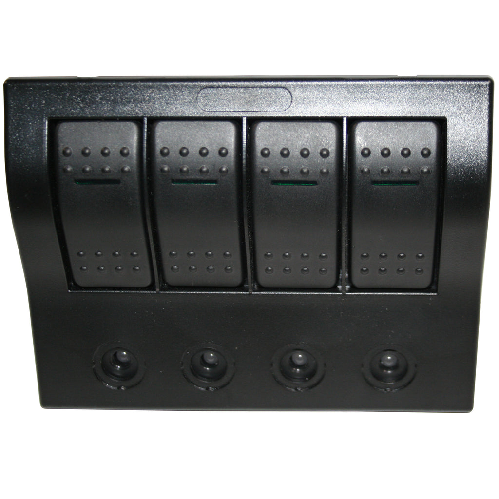 4-Switch Panel W/Lighted Breakers Black Bulldog Winch