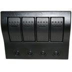 4-Switch Panel W/Lighted Breakers Black Bulldog Winch