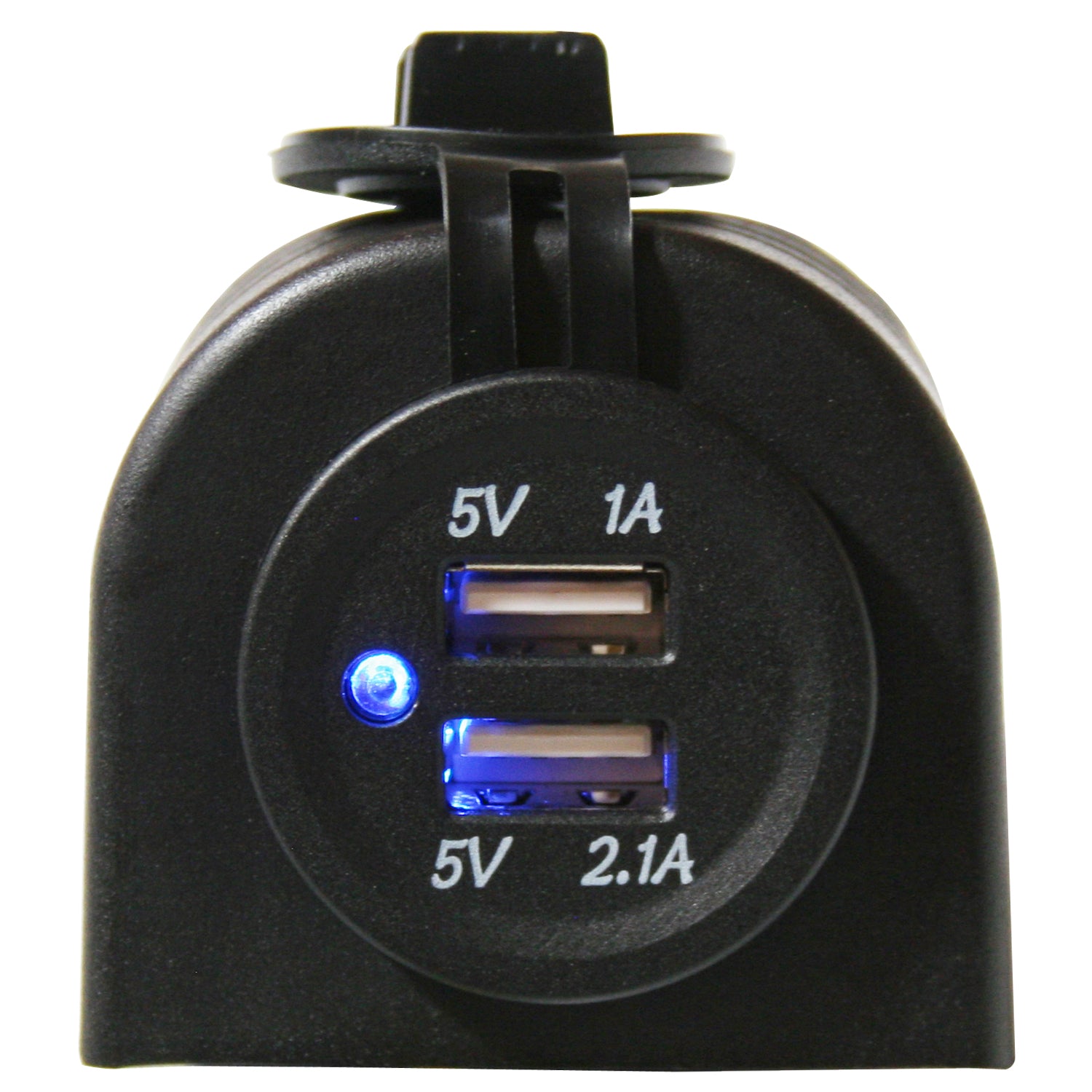 USB Power Socket Dual 5V 1A and 2.1A W/Cover and 3 Mounting Brackets Bulldog Winch